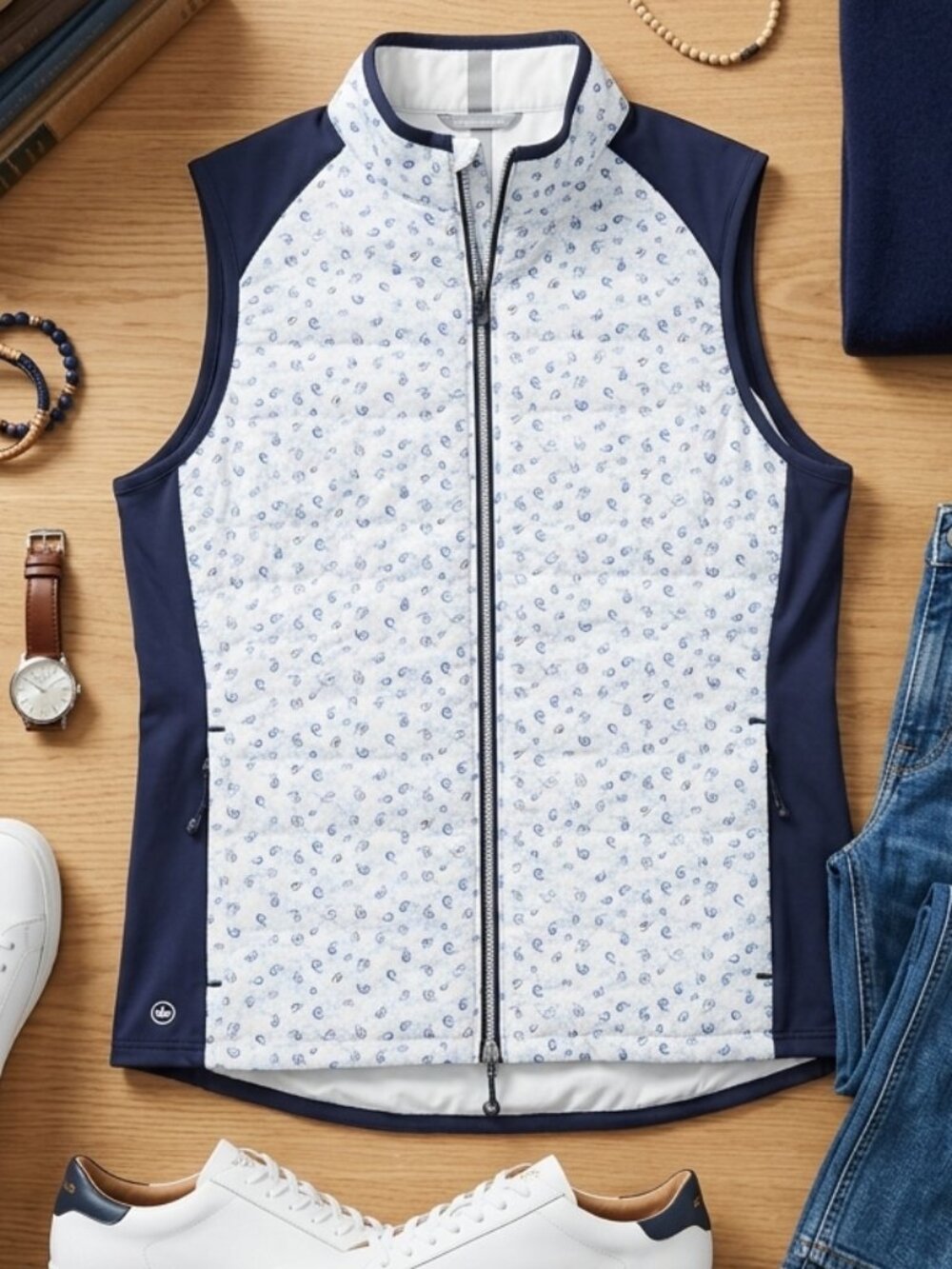 Peter Millar Fuse Elite Tossed Paisley Hybrid Vest - Medium